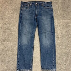 Levis Jeans 505 Mens 38x30 Regular Fit Straight Denim Distressed‎ Casual Office